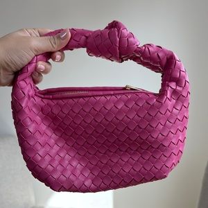 Pink Woven Handbag